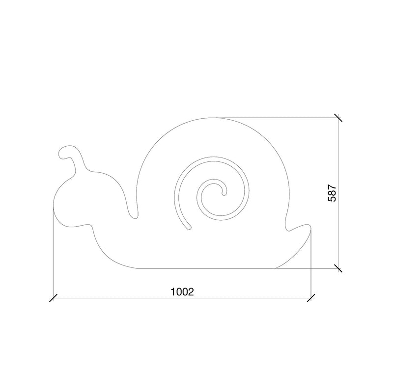 Technische Zeichnung des Absorberelements "Schnecke". Maße ca. 100x59cm.